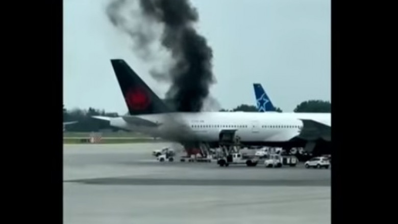 Photo of video | Incendiu pe aeroportul din Montreal: O camionetă a luat foc chiar sub un avion